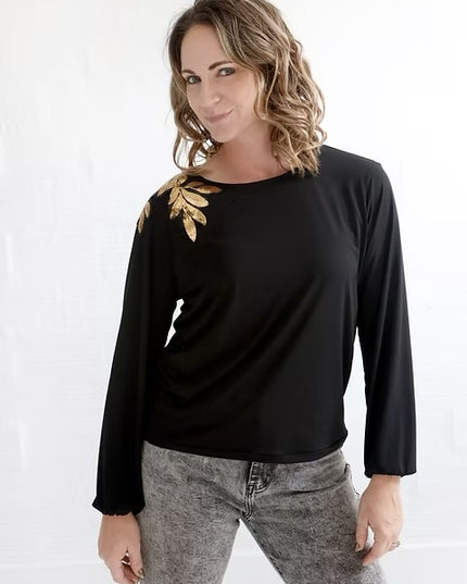 Gold Leaf Black Top