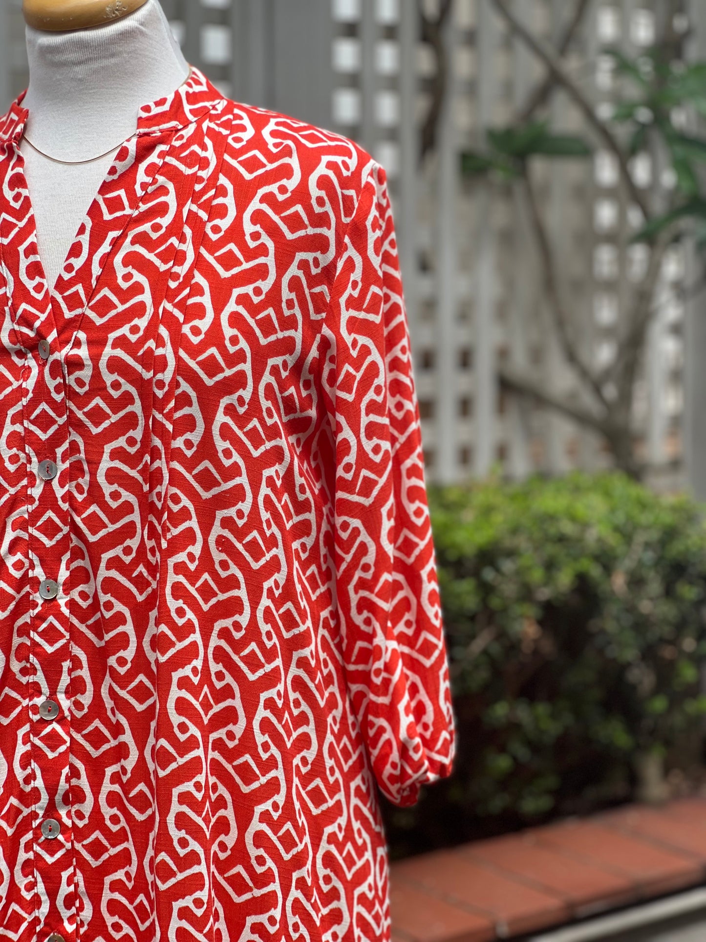 Pintuck Tier Dress - Tangerine