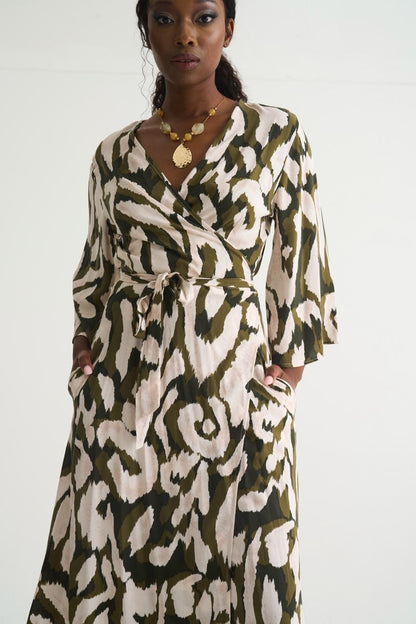Olive Wrap Dress