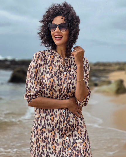 Beauty Waterfall Leopard Dress