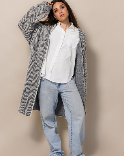 Textured Graphite Cardigan