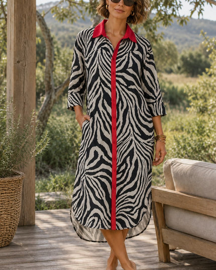 Savannah Dress - Midi Black & White