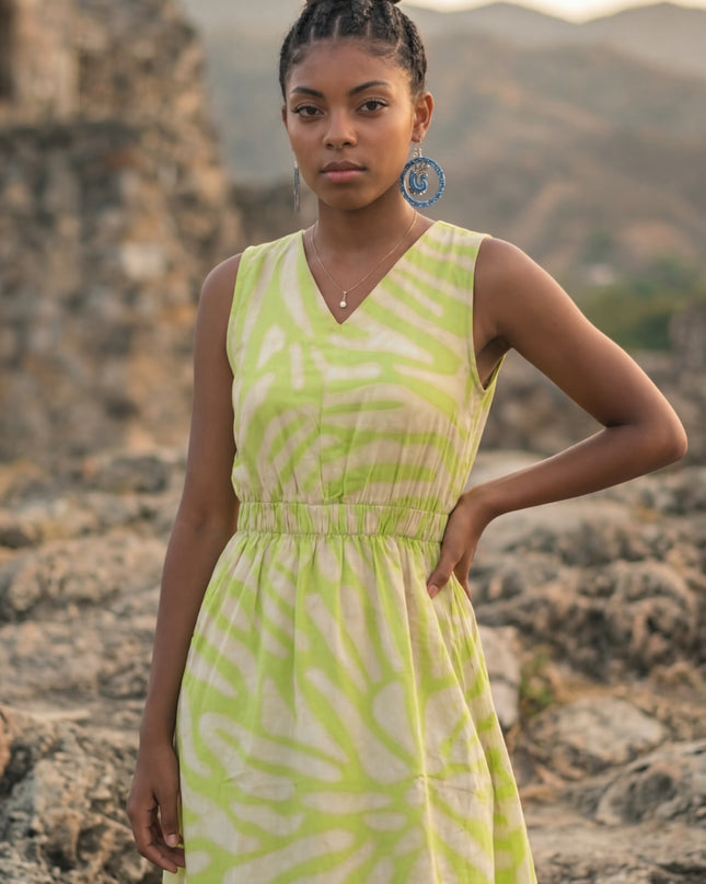 Lime Green Midi Dress