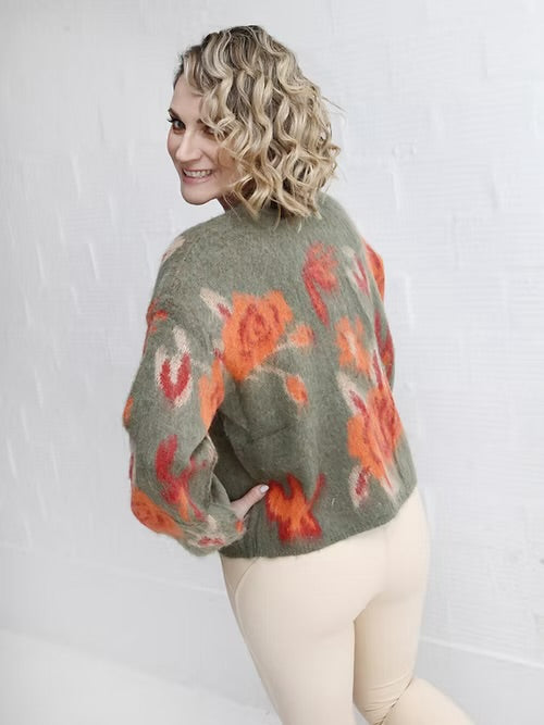 Vintage Green Flower Knit