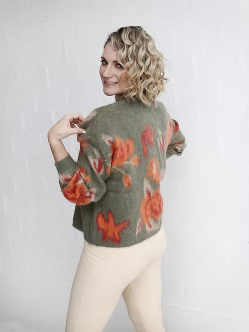 Vintage Green Flower Knit