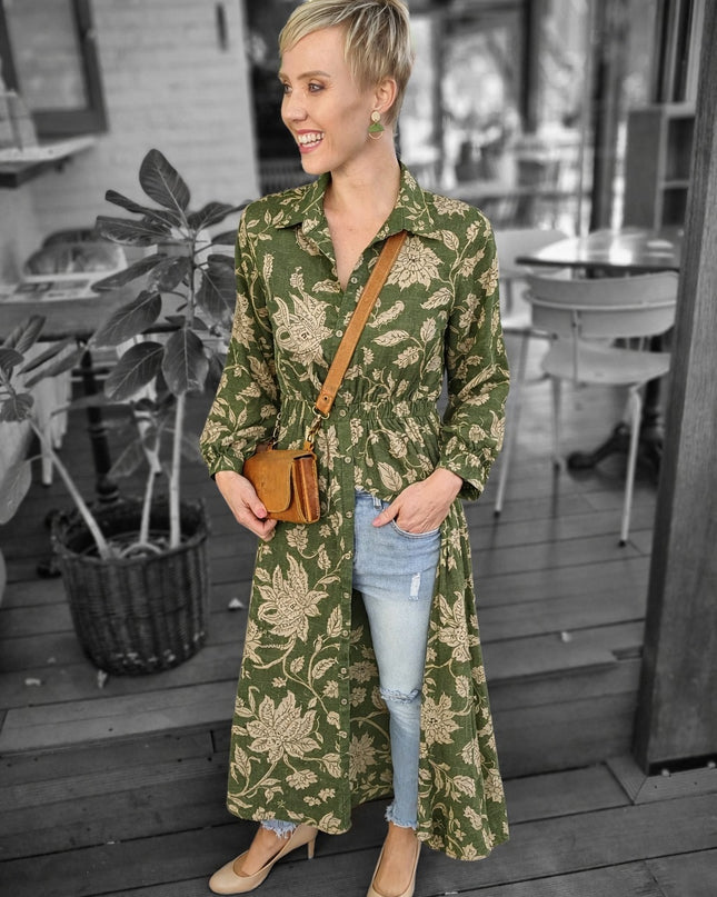 Livvy Dress Moss Saffron