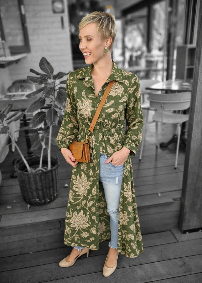 Livvy Dress Moss Saffron