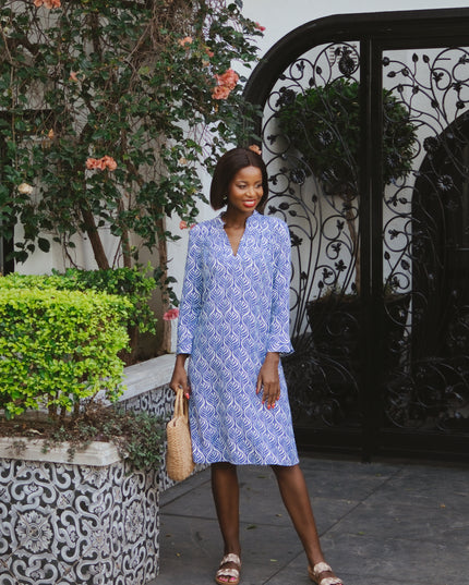 Spritz Dress - Leafy Blue