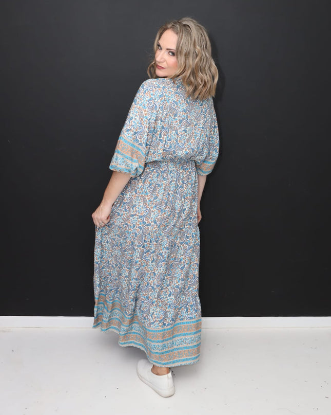 Turquoise Boho Dress