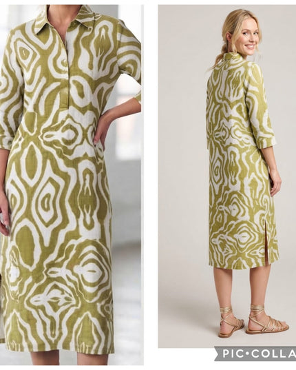 Mandarin Dress - Abstract Print