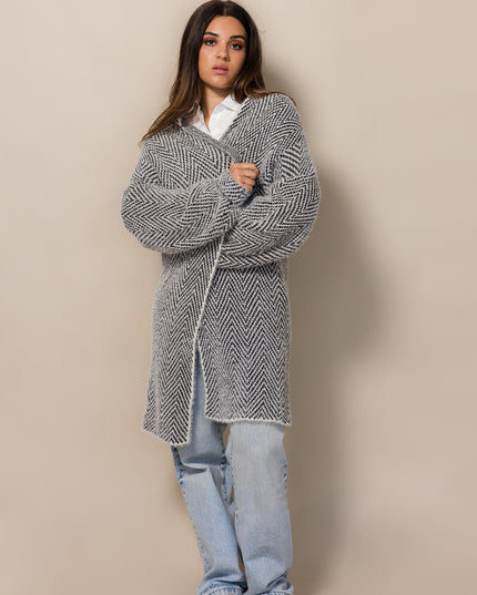 Textured Graphite Cardigan