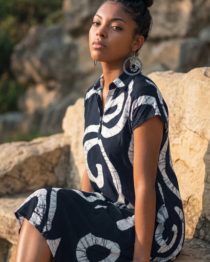 Geometric Black Dress