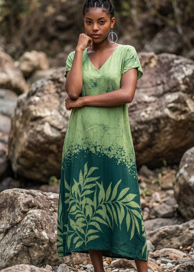 Batik Green Dress