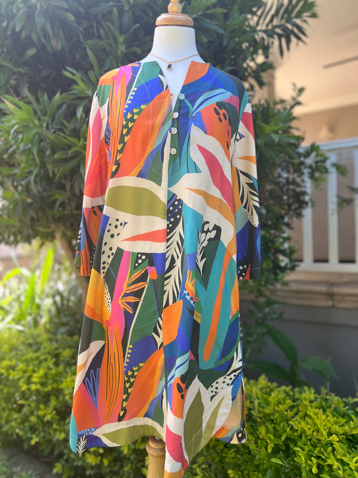Water Colour Midi Tunic Dress