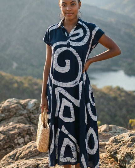Geometric Black Dress