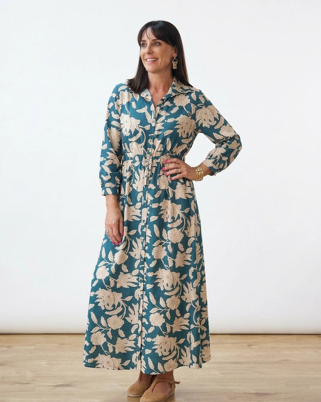 Livvy Dress Azure Saffron