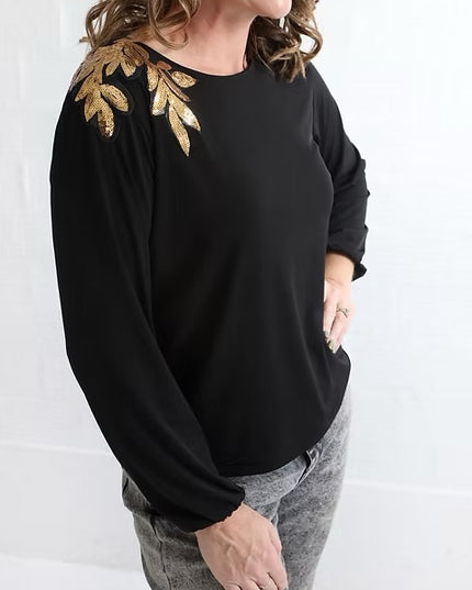 Gold Leaf Black Top