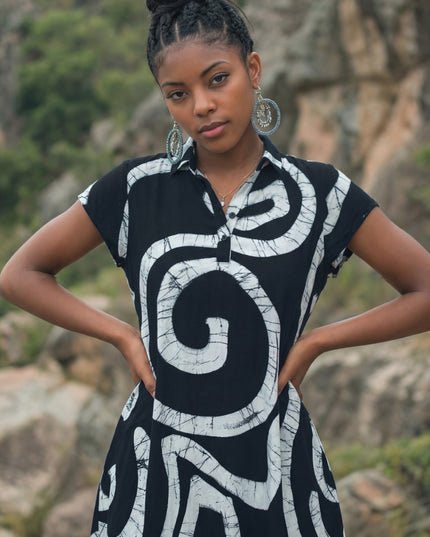 Geometric Black Dress
