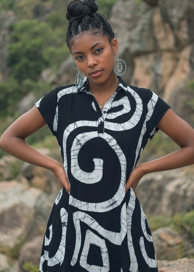 Geometric Black Dress