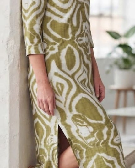 Mandarin Dress - Abstract Print