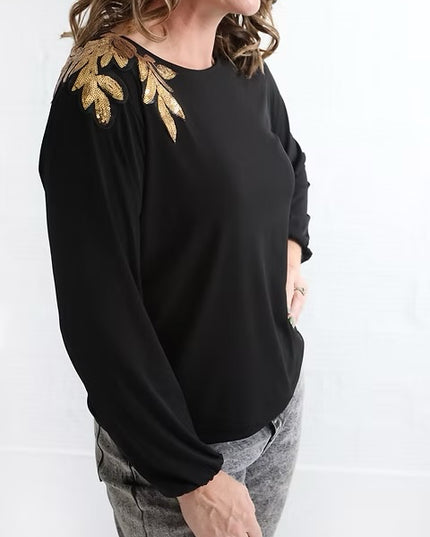 Gold Leaf Black Top