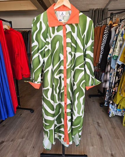 Savannah Dress - Green and Orange