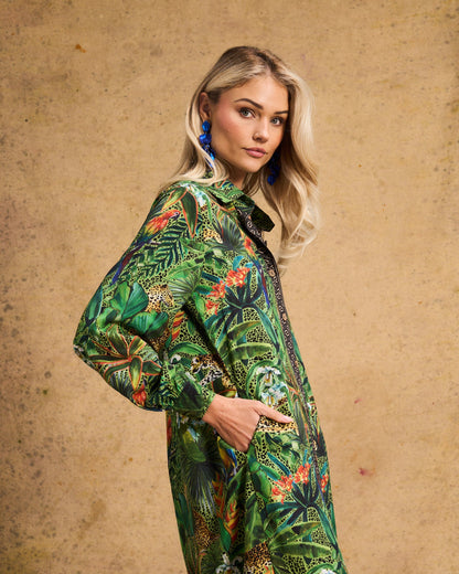 Hailey Shirt Dress - Amazon Cheetah