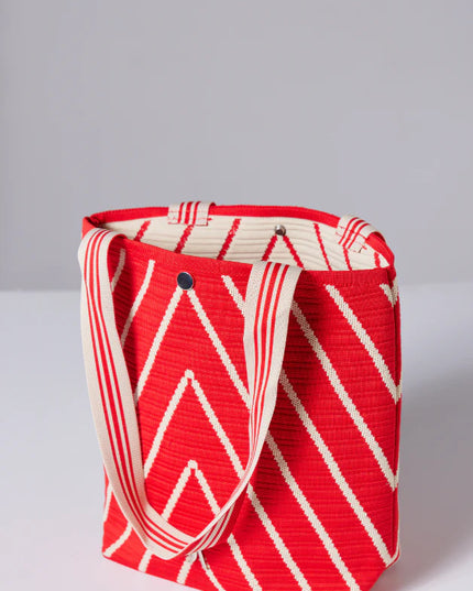 Woven Handbag Crimson