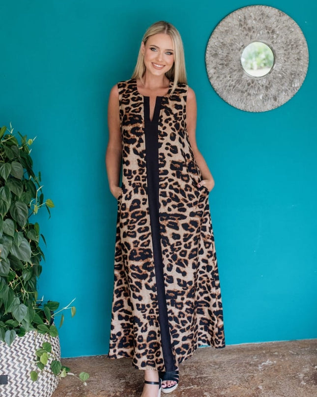 Capri Leopard Maxi Dress
