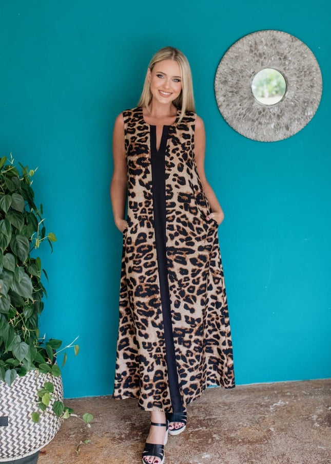 Capri Leopard Maxi Dress