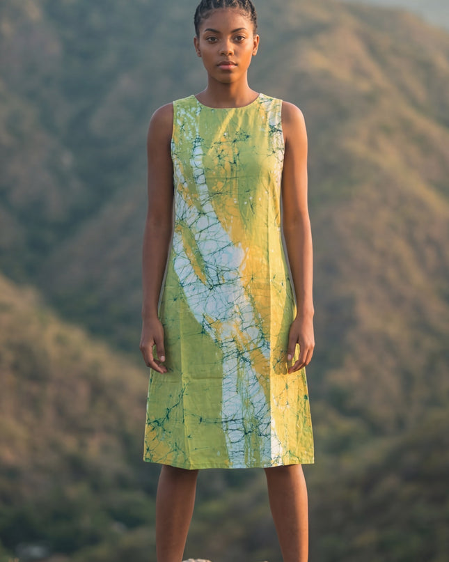 Abstract Lime Dress