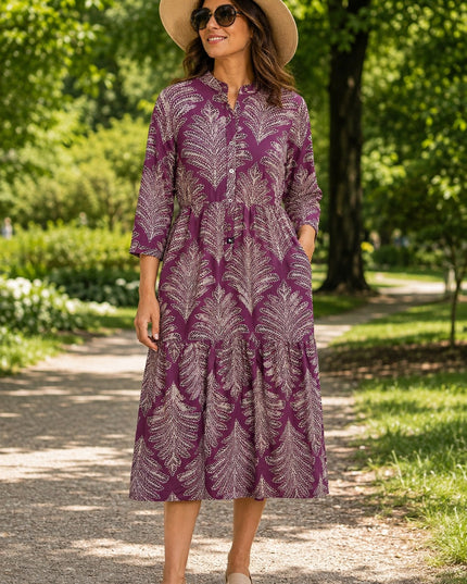Gianni Dress Berry Palm
