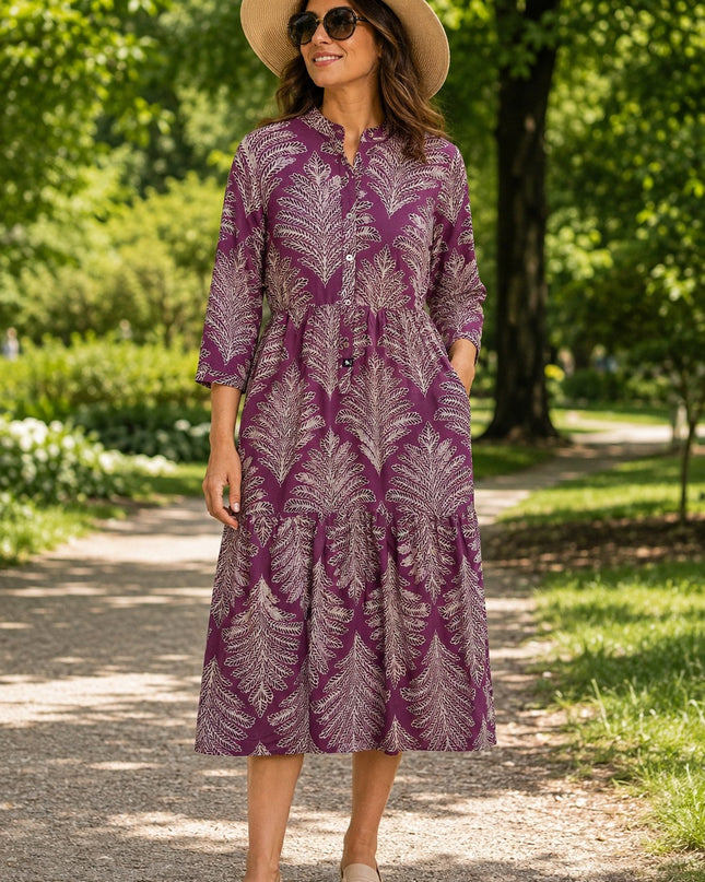 Gianni Dress Berry Palm