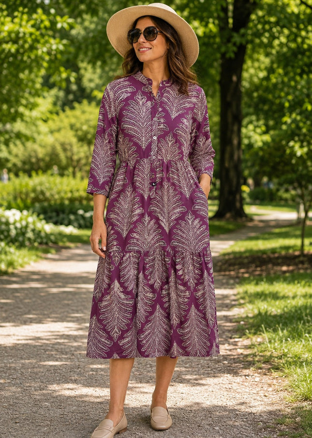 Gianni Dress Berry Palm