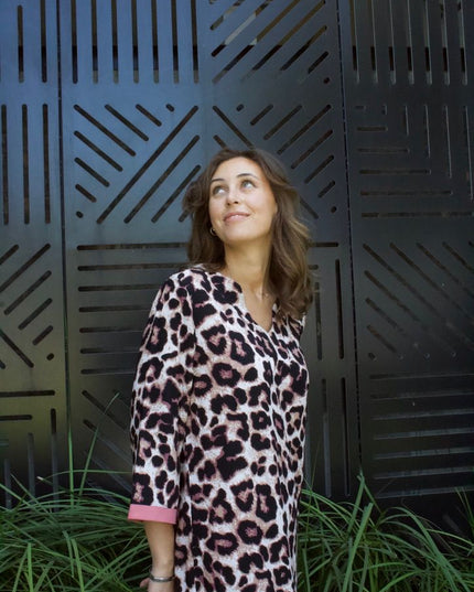 Animal Print Shirt Dress