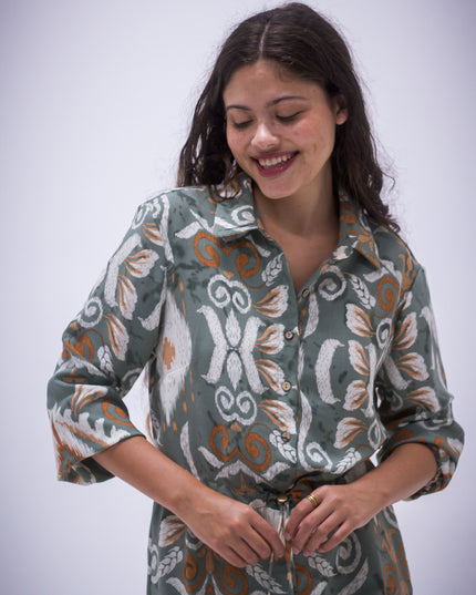 Rhea Dress - Boarder Print