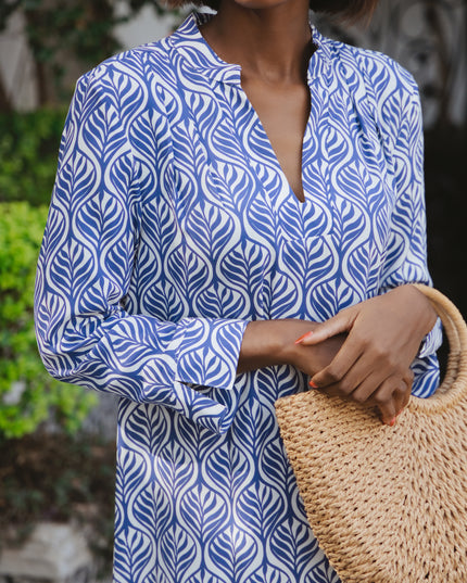 Spritz Dress - Leafy Blue