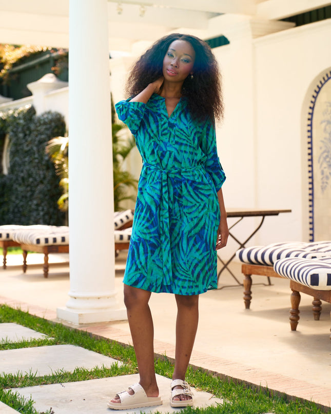 West Belted Tunic - Blue Tropical