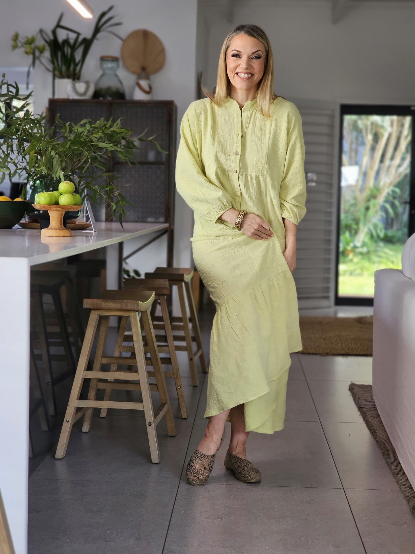 Sally Maxi Lime Dress