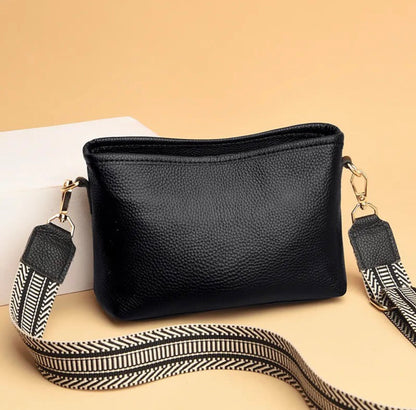 Genuine Leather Crossbody Black Bag