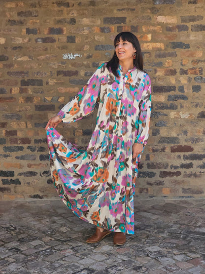 Sally Maxi Warp Floral Dress