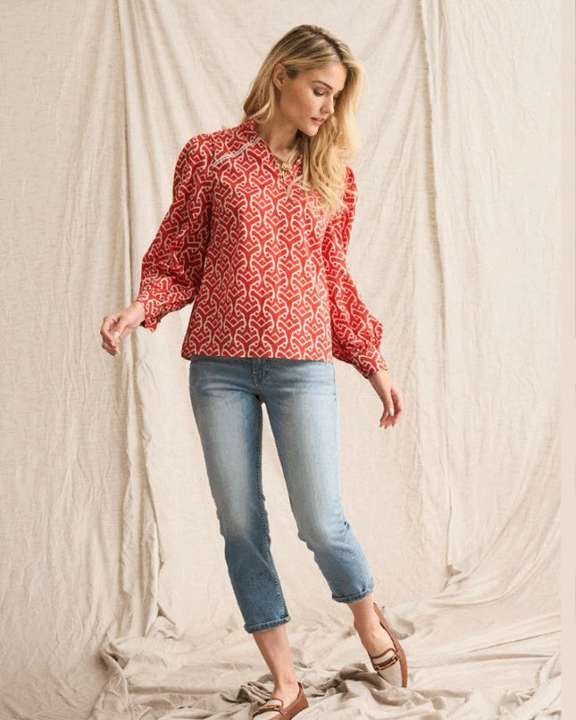 Ladder Voile Blouse