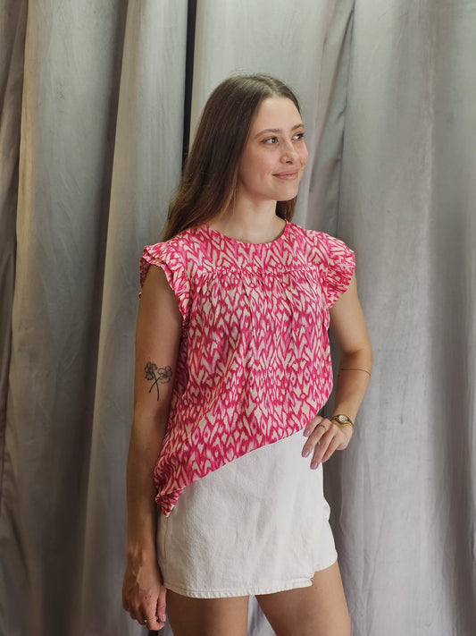 Bari Blouse Pink Ikat