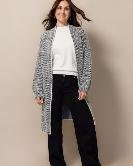 Textured Graphite Cardigan