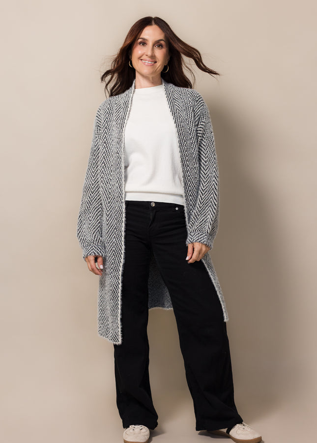 Textured Graphite Cardigan