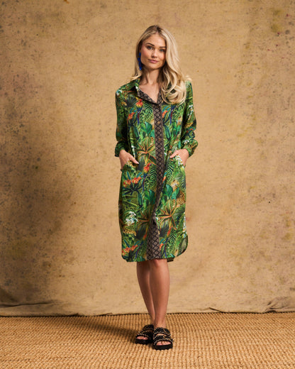 Hailey Shirt Dress - Amazon Cheetah