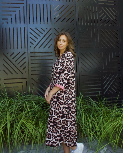 Animal Print Shirt Dress