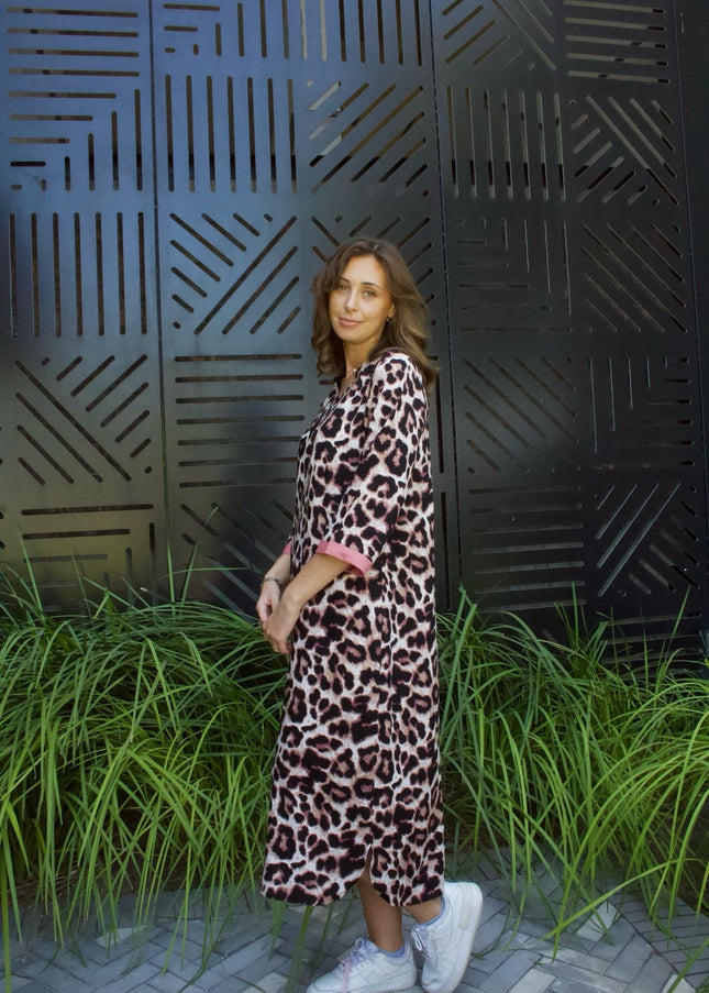 Animal Print Shirt Dress