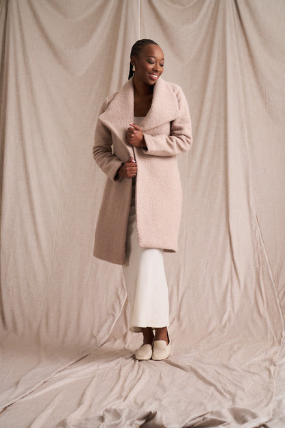 Boiled Wool Coat - Mink