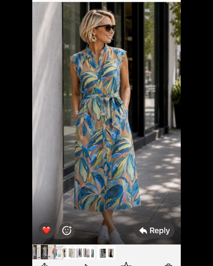 Adeline Maxi Tropical Sand Dress